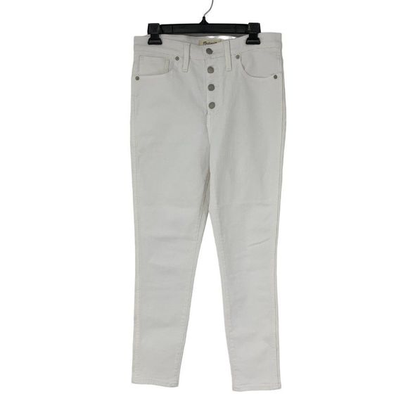MADEWELL Women White 10" High Rise Skinny Crop Jeans Sz 29 AJ152 $135 NWT - Picture 2 of 14